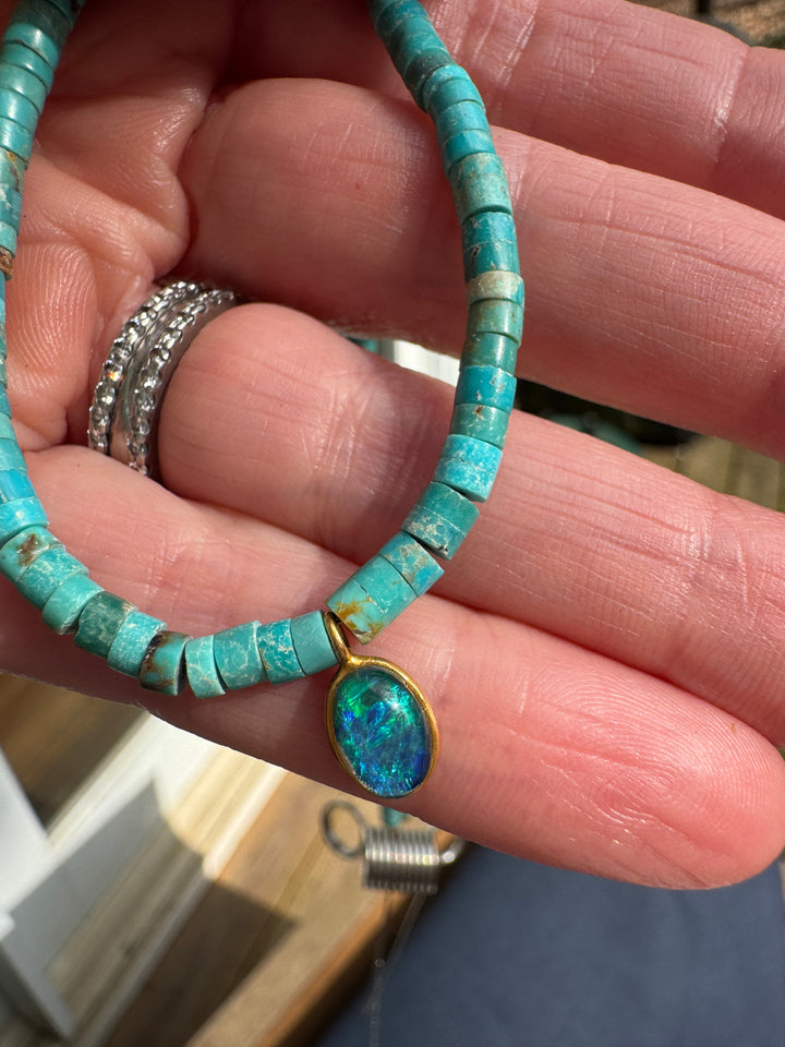 Turquoise and Opal Layer Necklace