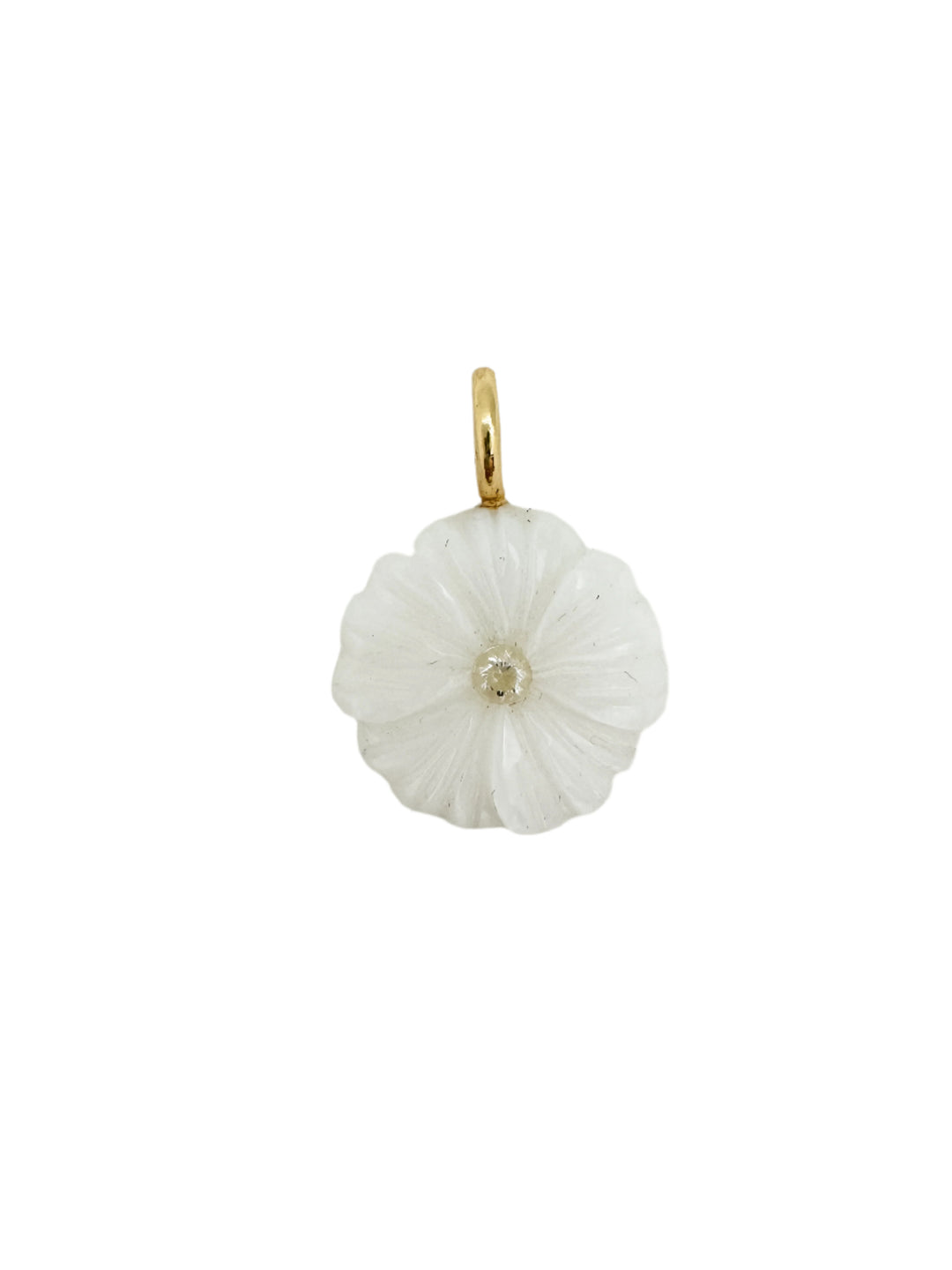White Agate Flower Charm