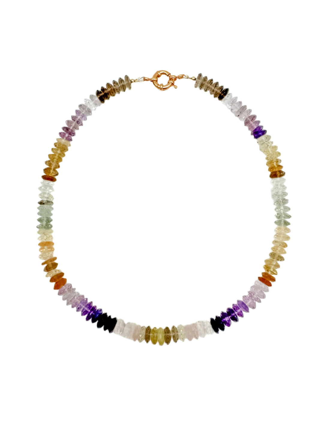 Multi Gemstone German Cut Faceted Necklace