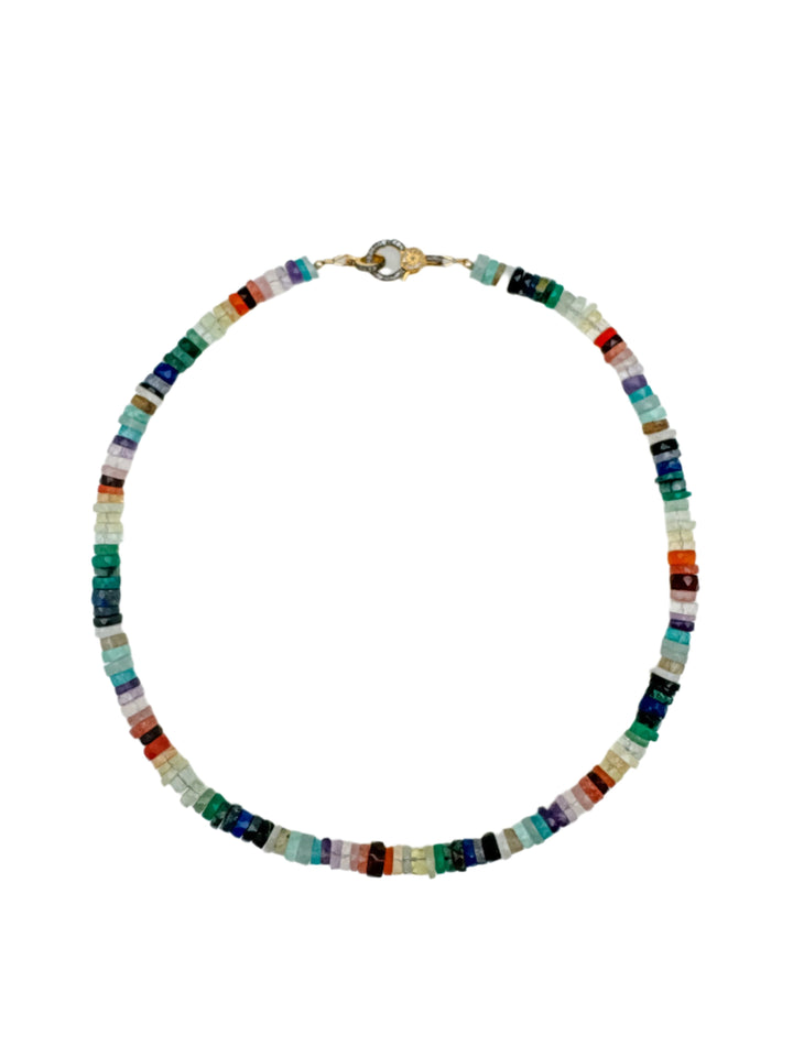 Rainbow Gemstone Faceted Necklace