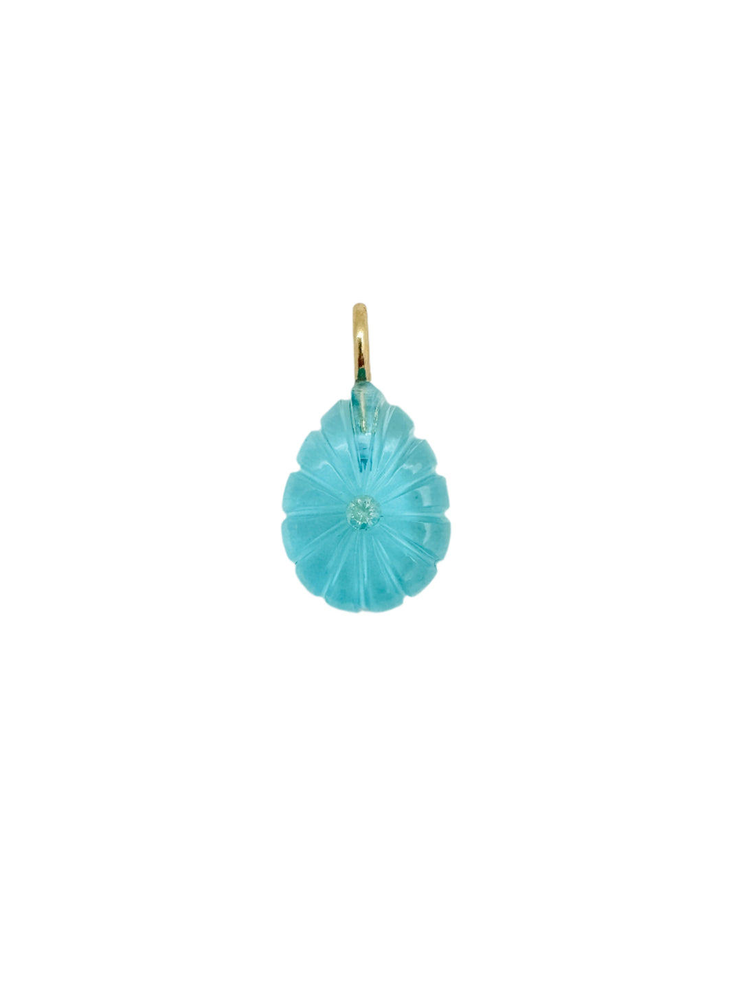 Turquoise Blue Fluted Drop Pendant