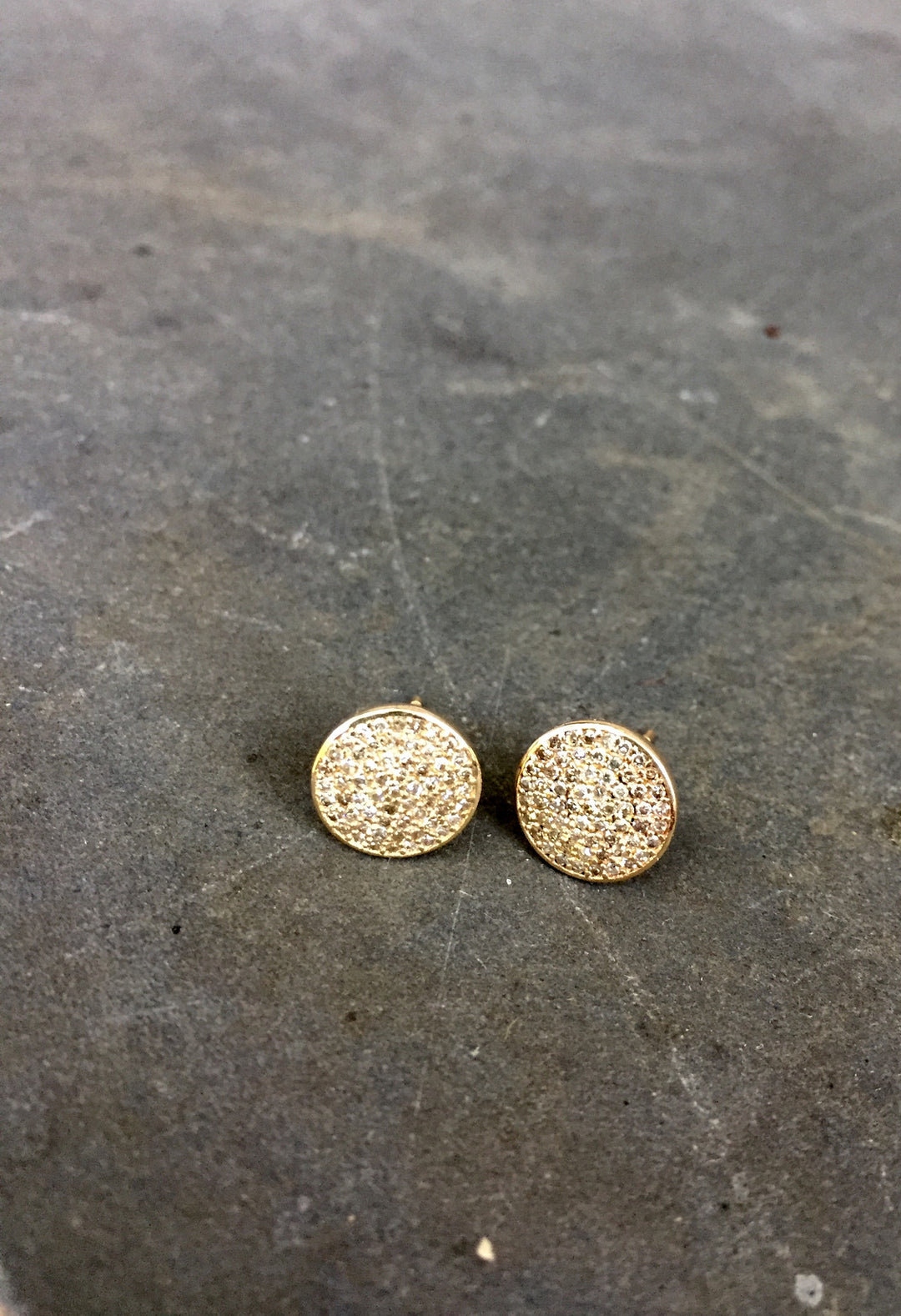 Gold Pave Diamond Studs