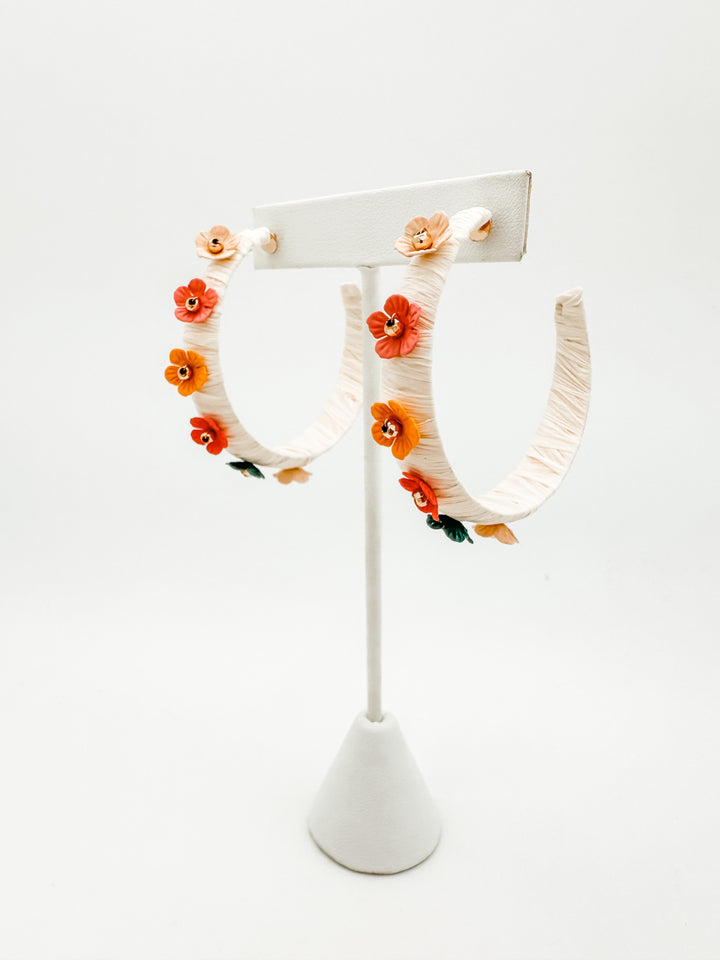 Raffia Flower Earring