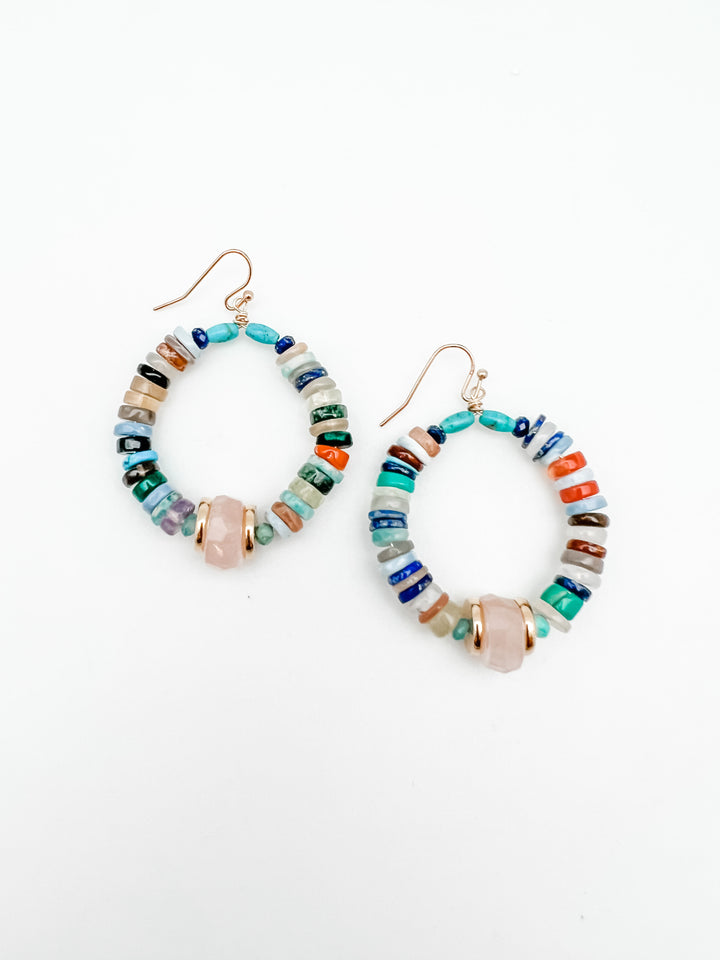 Semi-Precious Hoop Earring