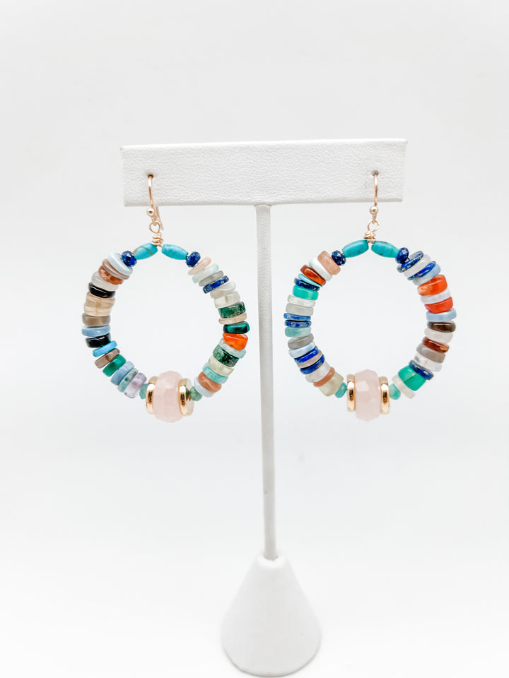Semi-Precious Hoop Earring