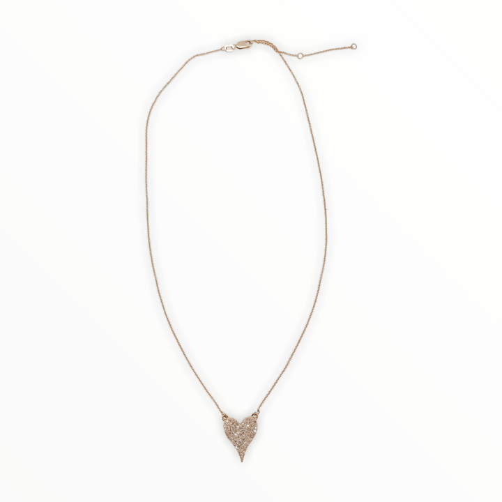 Pave Diamond Heart Necklace