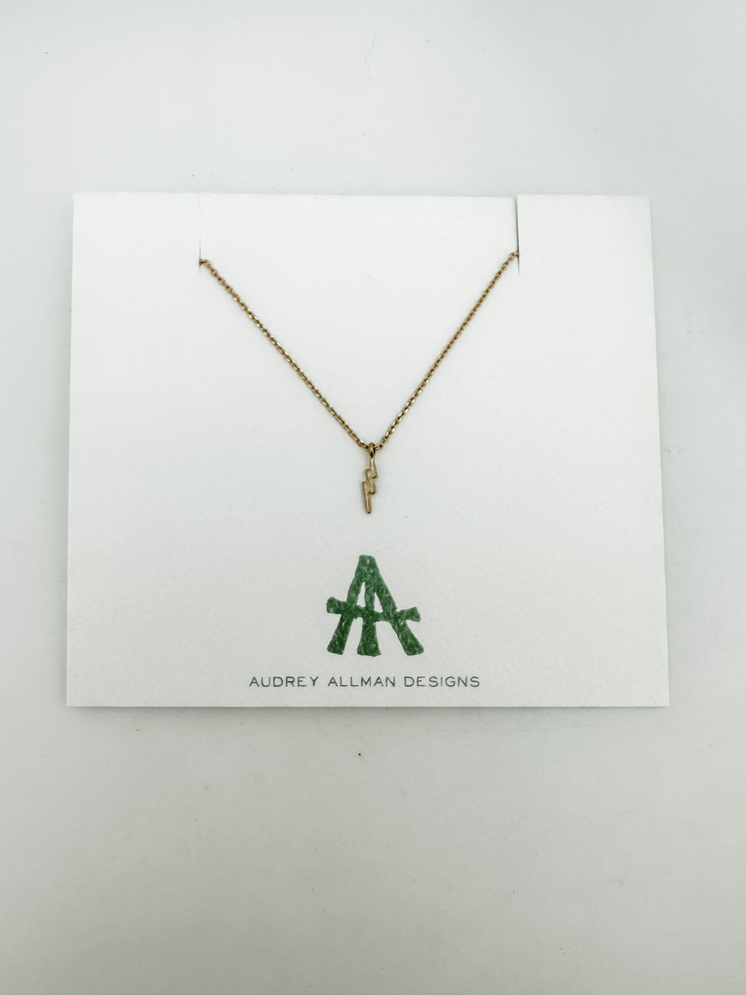 Gold Lightning Bolt Charm Necklace