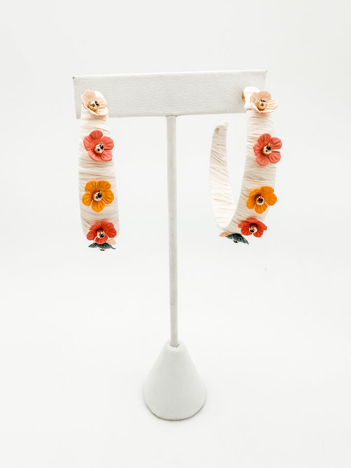 Raffia Flower Earring