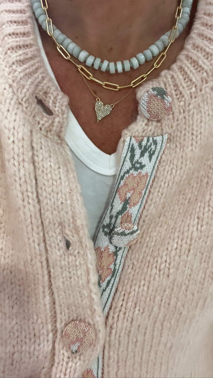 Pave Diamond Heart Necklace