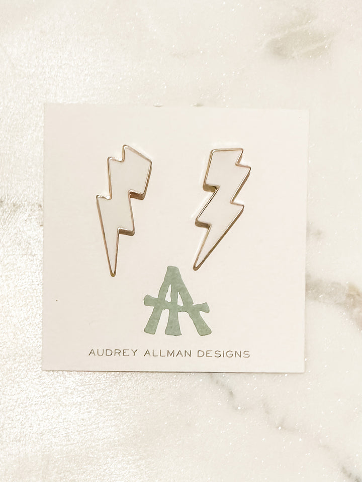 Zig Zag Lightning Bolt Studs