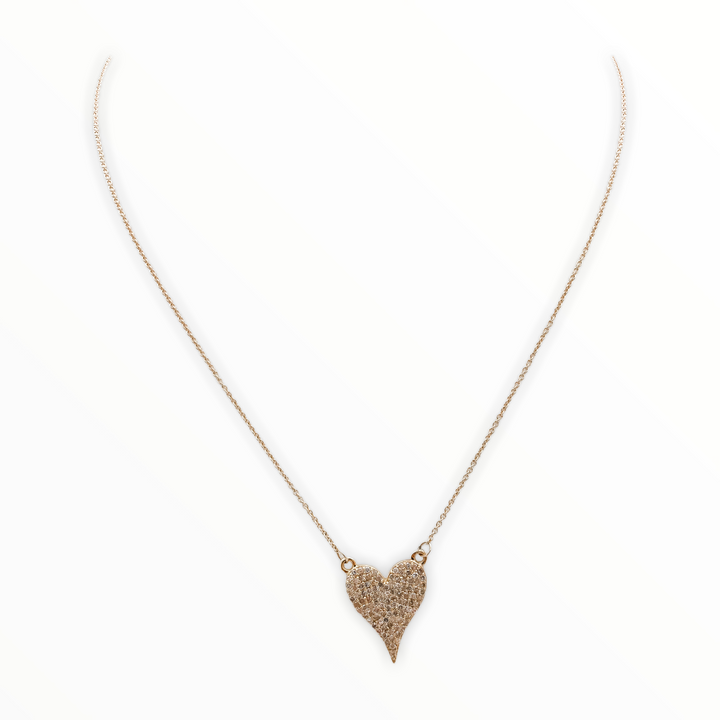 Pave Diamond Heart Necklace
