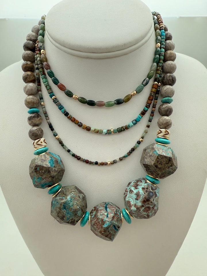Chrysocolla and Jasper Necklace