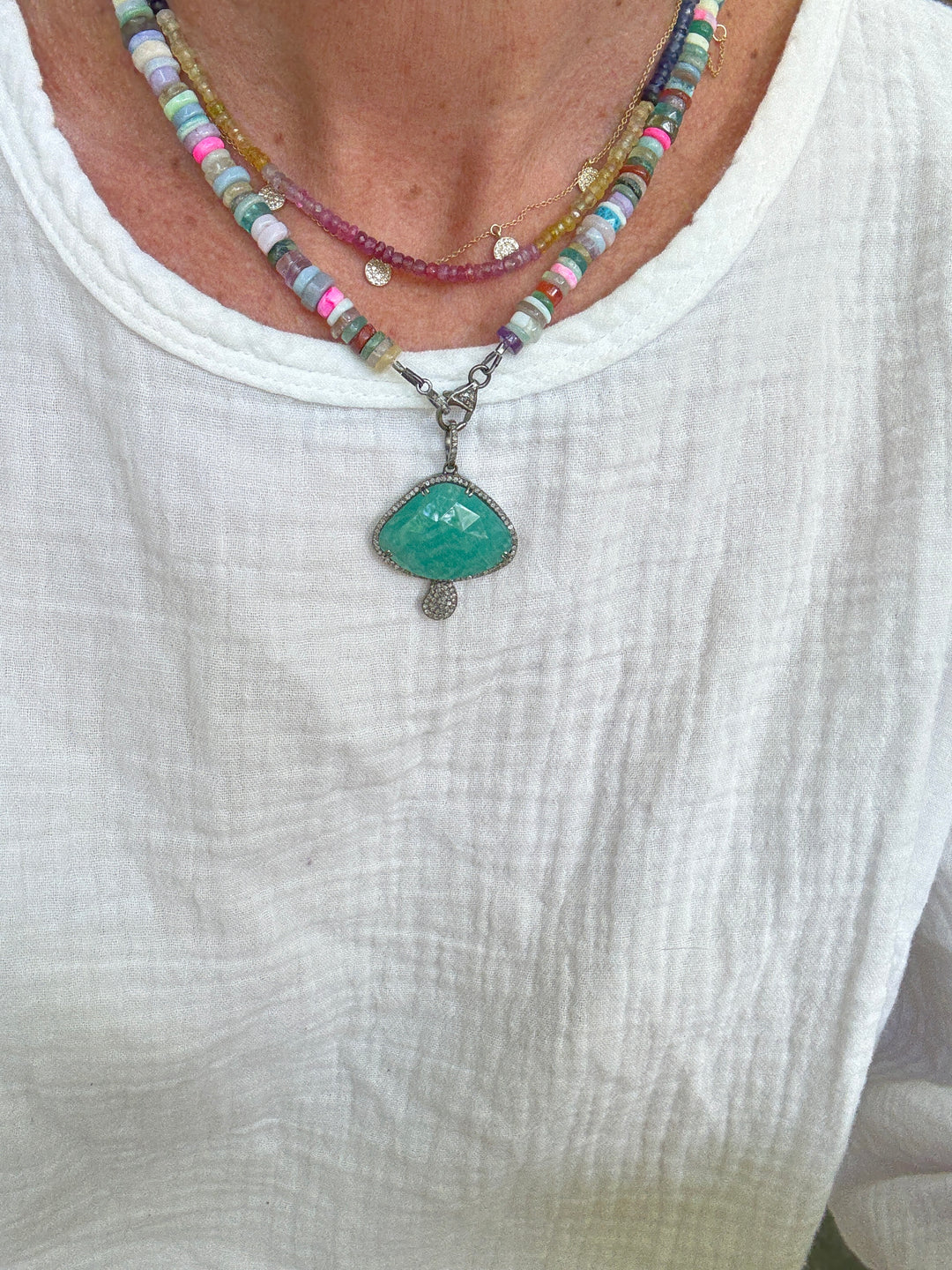 Mixed Gemstone West Palm with Diamond Clasp