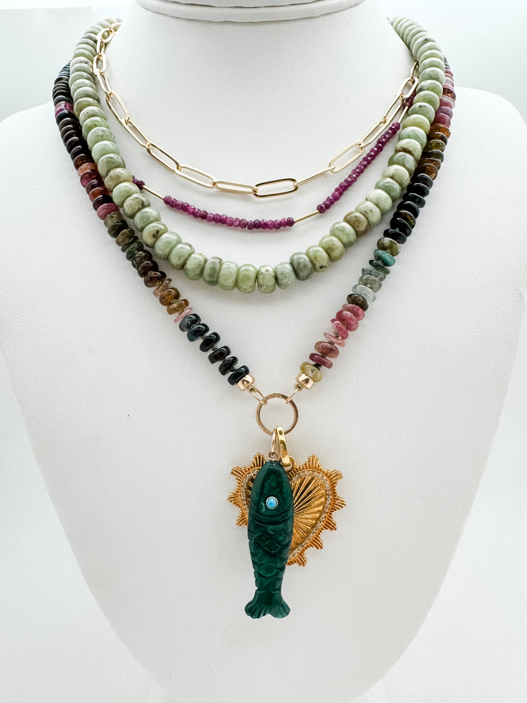 Malachite Fish Pendant
