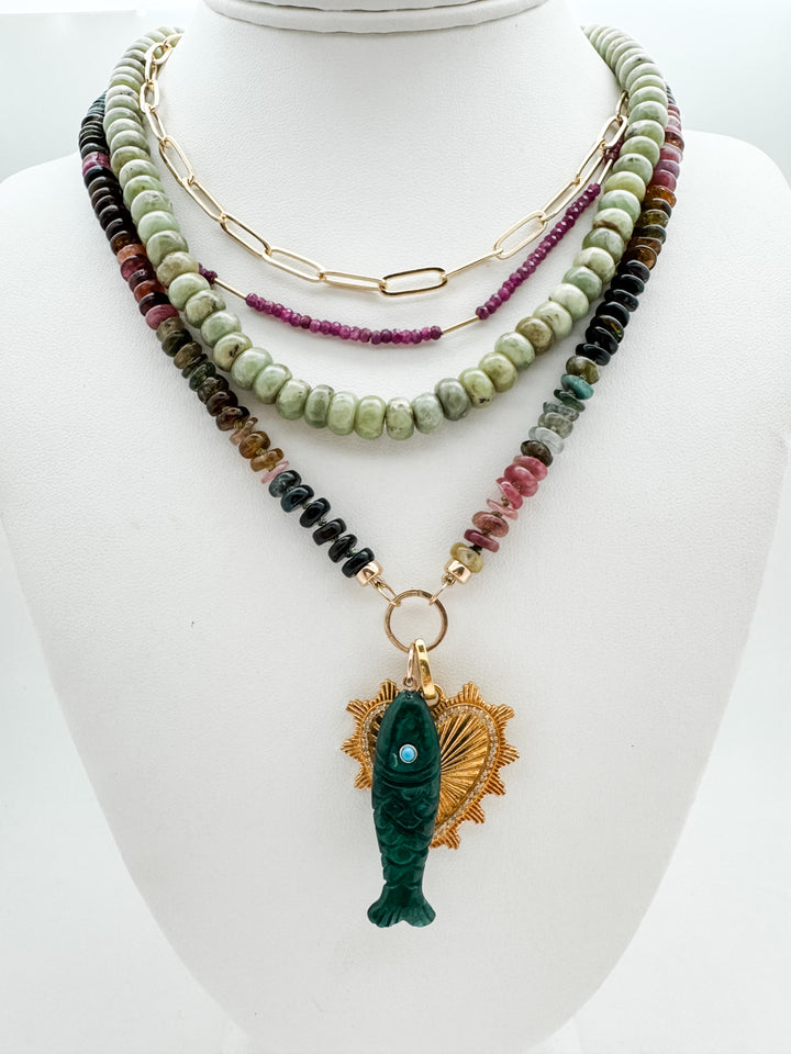 Malachite Fish Pendant
