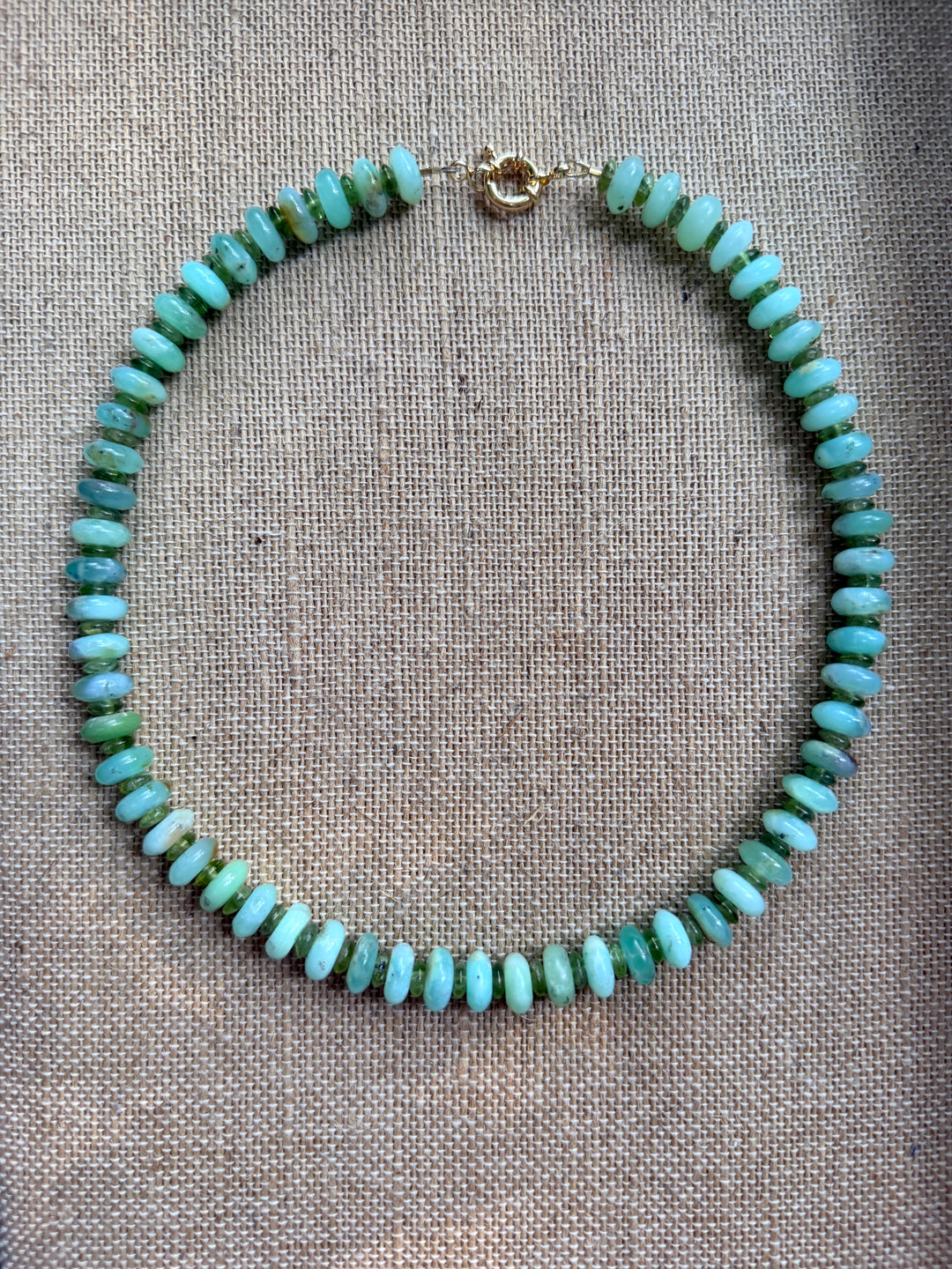 Chrysoprase and Peridot Statement Candy Necklace