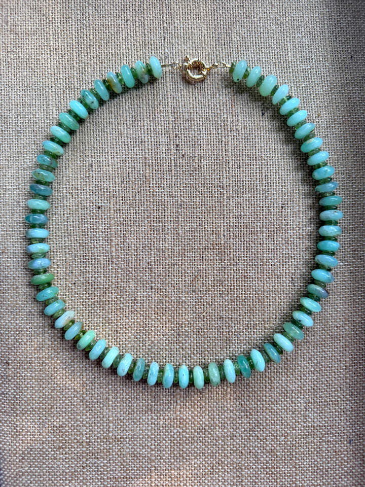 Chrysoprase and Peridot Statement Candy Necklace