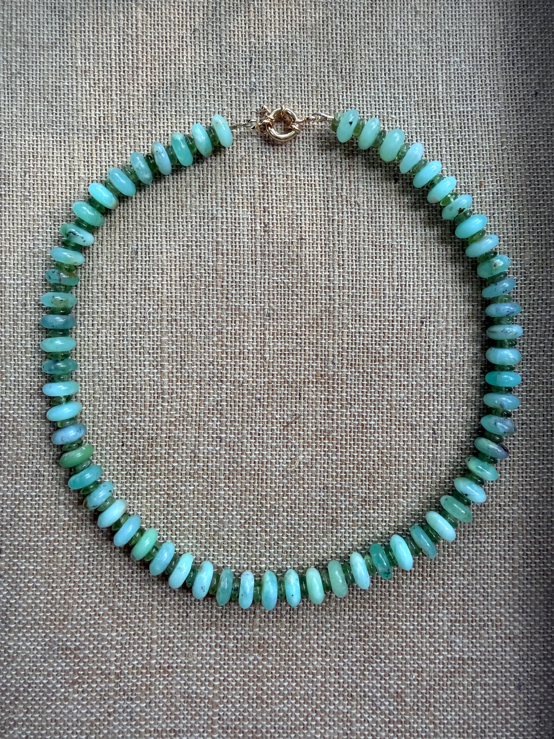Chrysoprase and Peridot Statement Candy Necklace