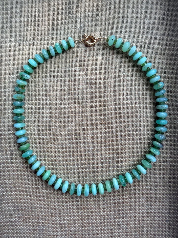 Chrysoprase and Peridot Statement Candy Necklace
