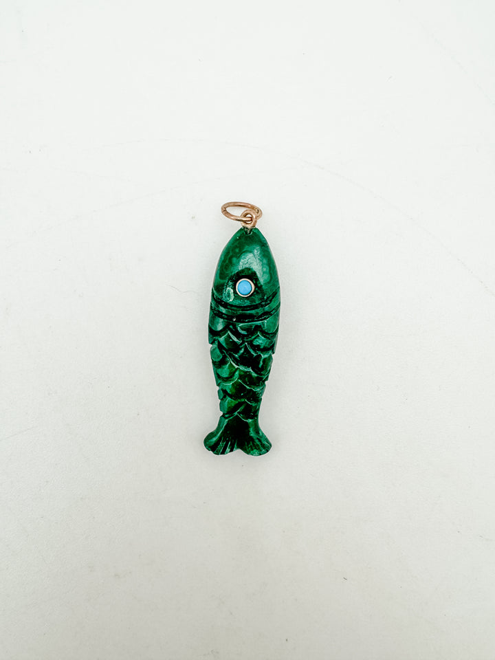 Malachite Fish Pendant