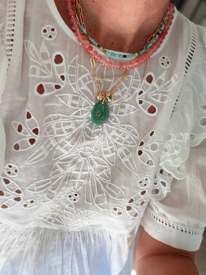 Cubed Turquoise Layer Necklace