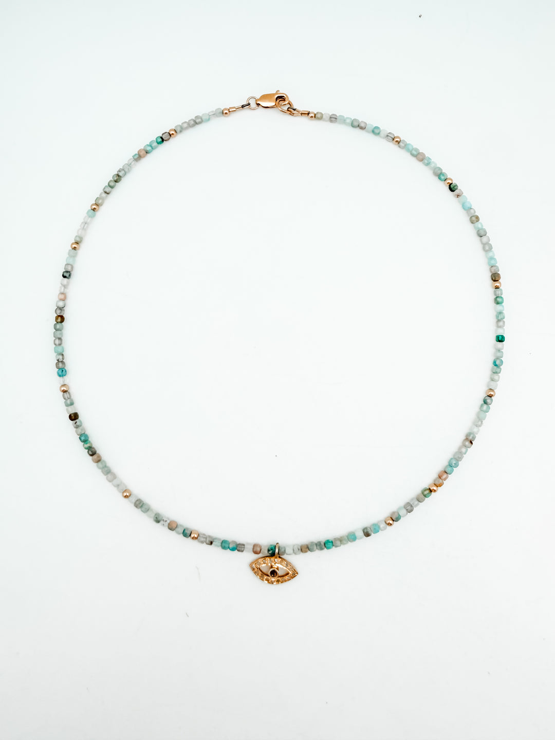 Amazonite and Evil Eye Necklace