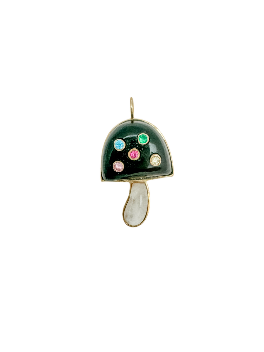 Mini Black Onyx Mushroom Pendant