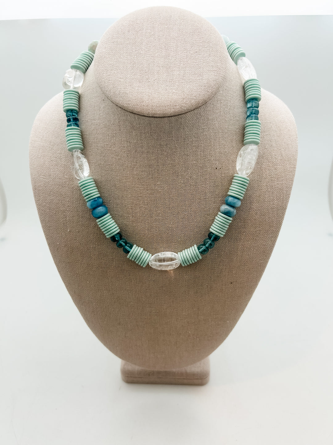 Mint Green and Blue Bold Necklace