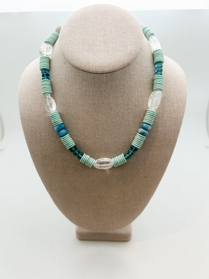 Mint Green and Blue Bold Necklace