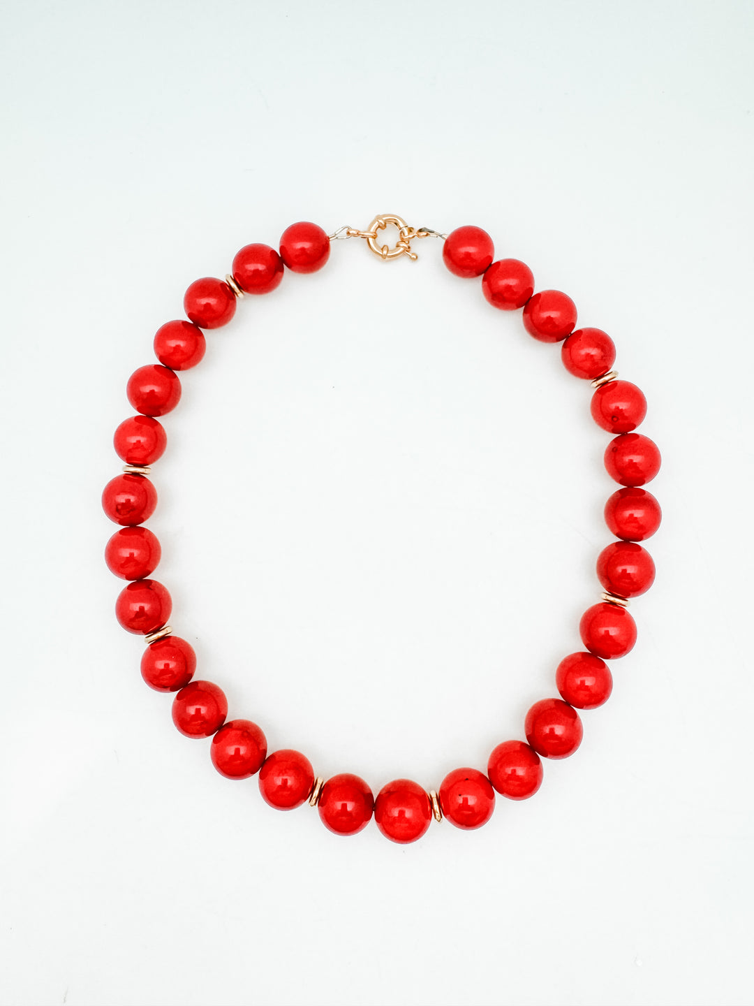 Red Gum Ball Howlite Necklace