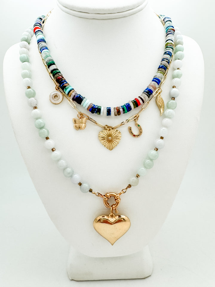 Jade Long Layer Necklace