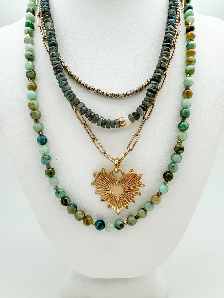 Chrysocolla Long Layer Necklace
