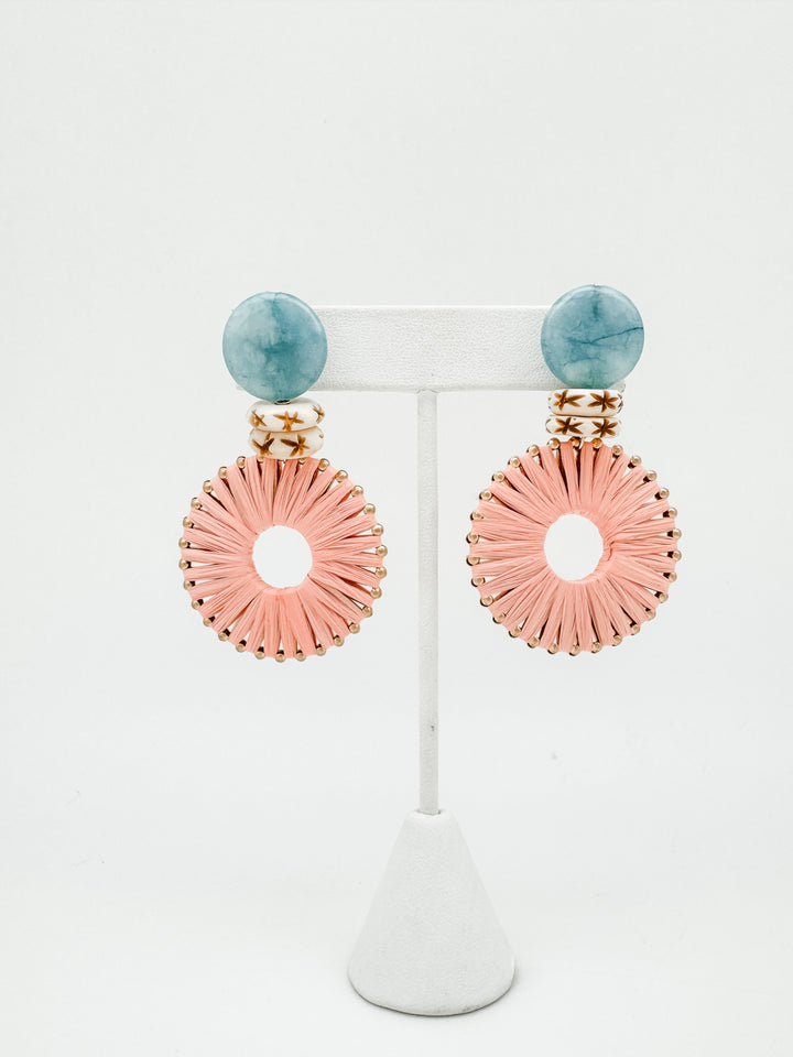 Chase Raffia Earring Peach