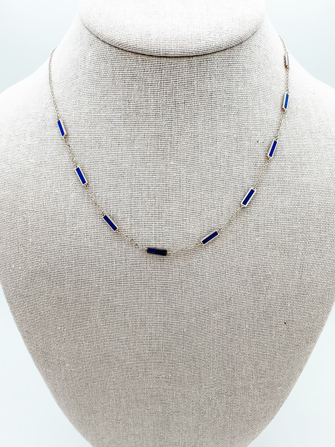 Lapis Bar Chain Necklace