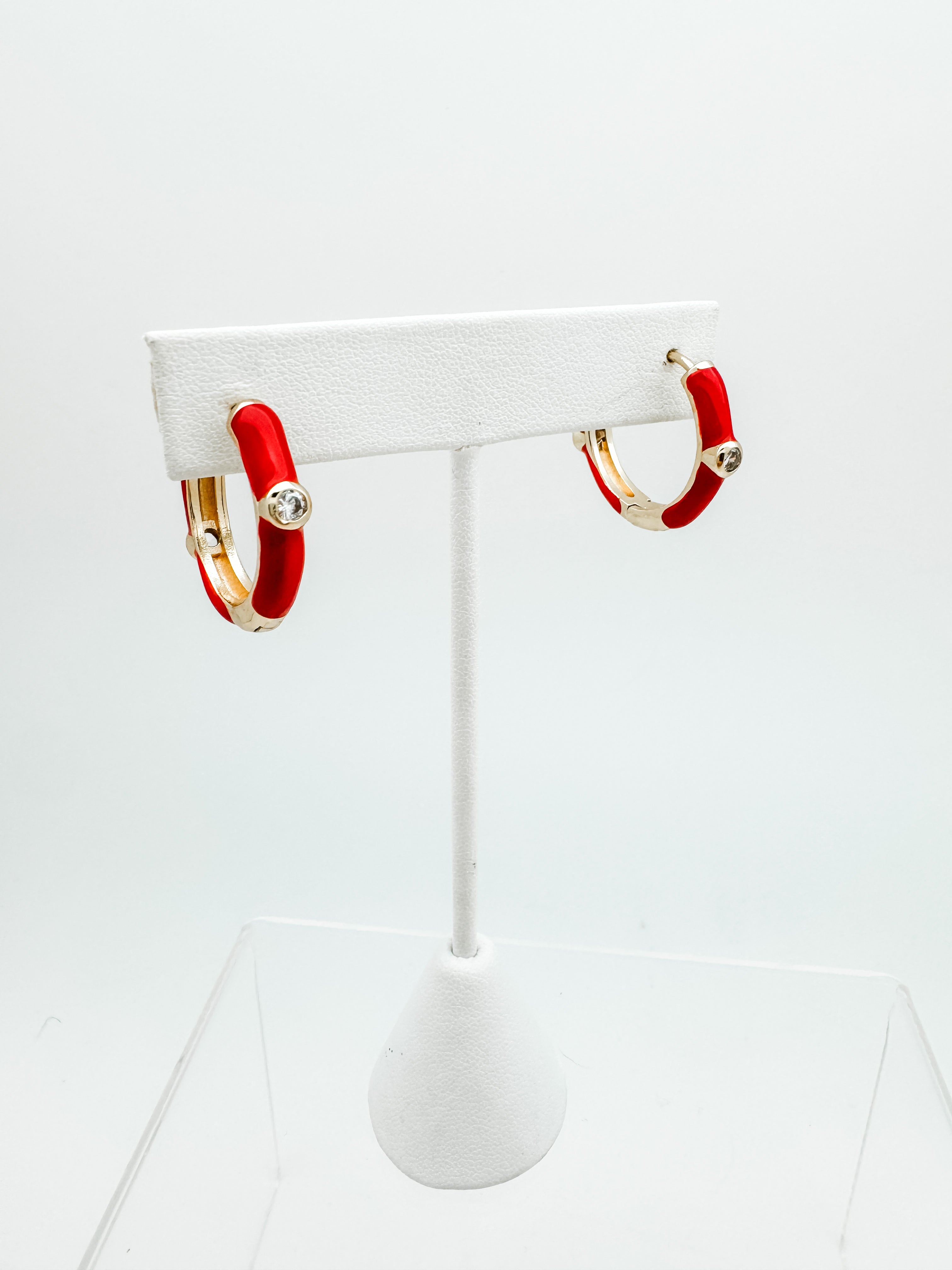 Red Enamel Hoop Earring Audrey Allman Designs