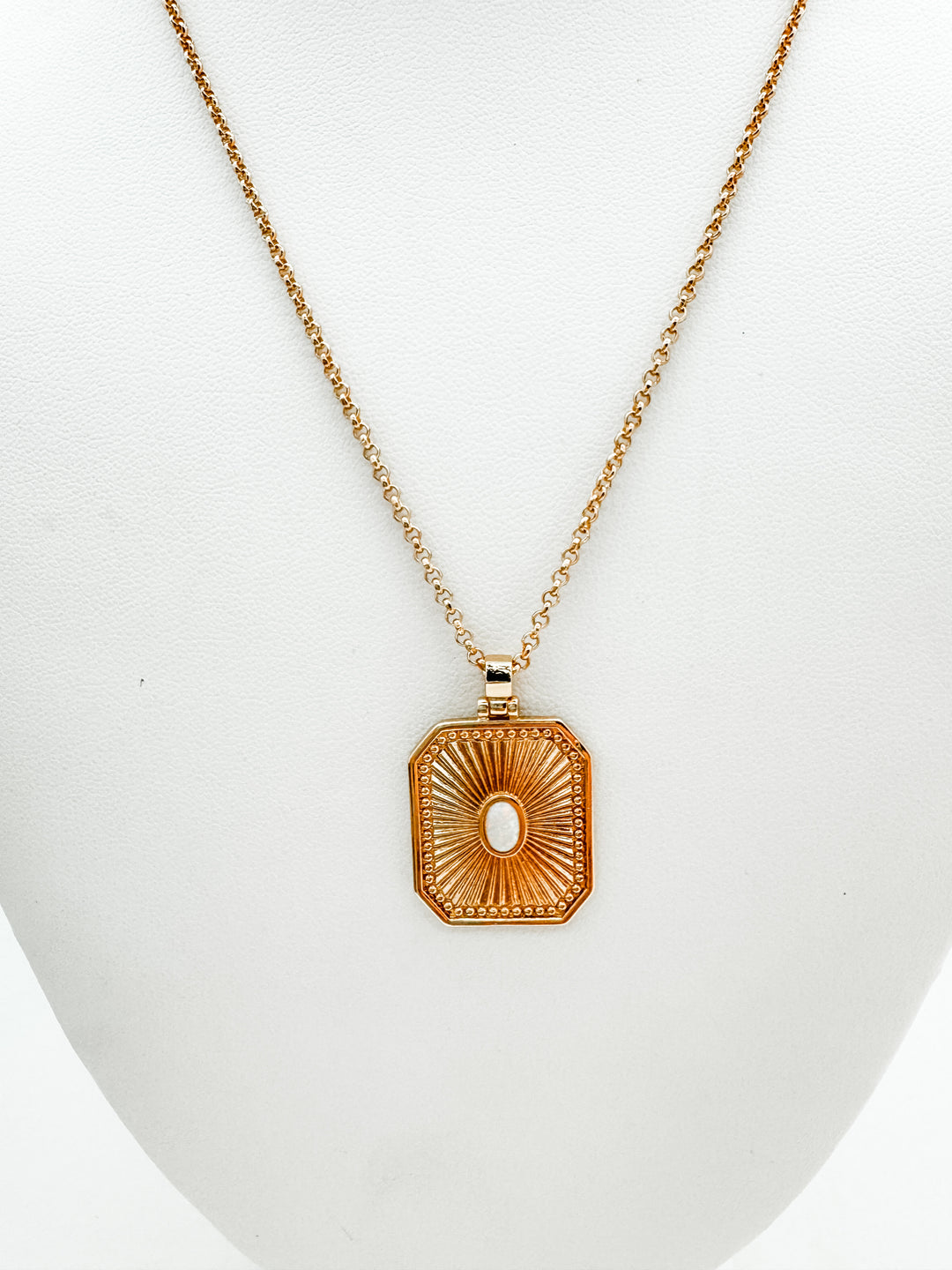 Gold and Opal Pendant Necklace
