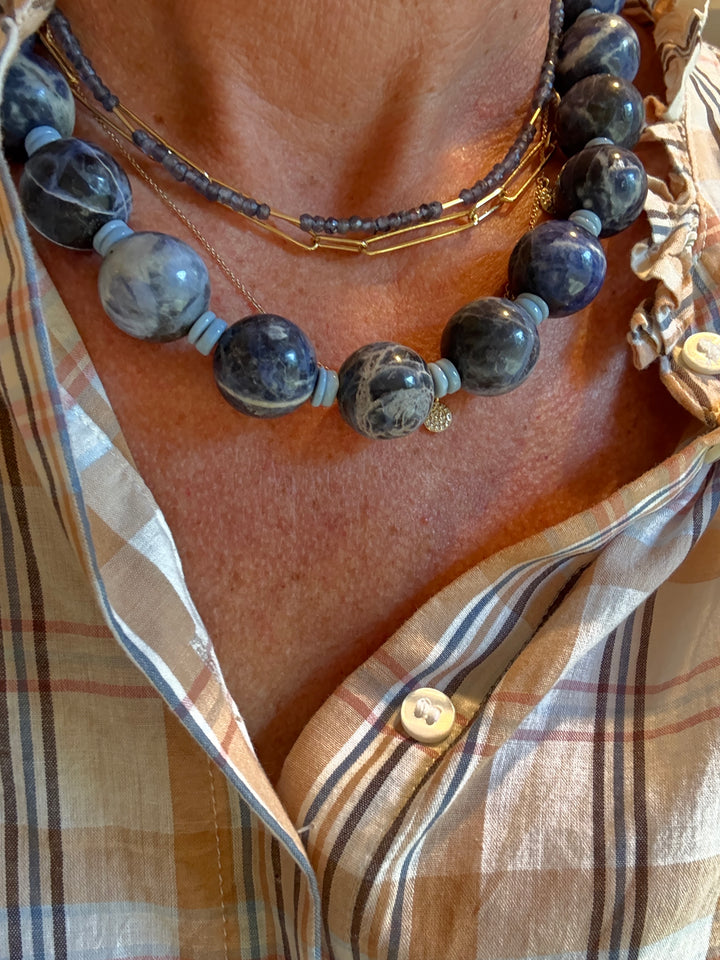 Blue Sodalite Gumball Necklace
