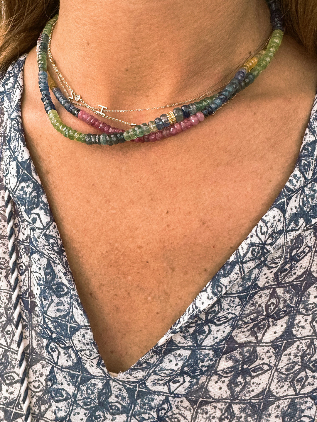 Kyanite and Diamond Necklace