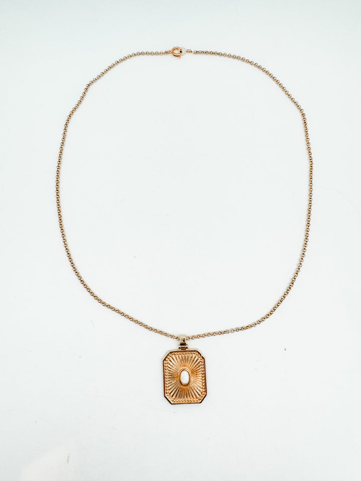 Gold and Opal Pendant Necklace