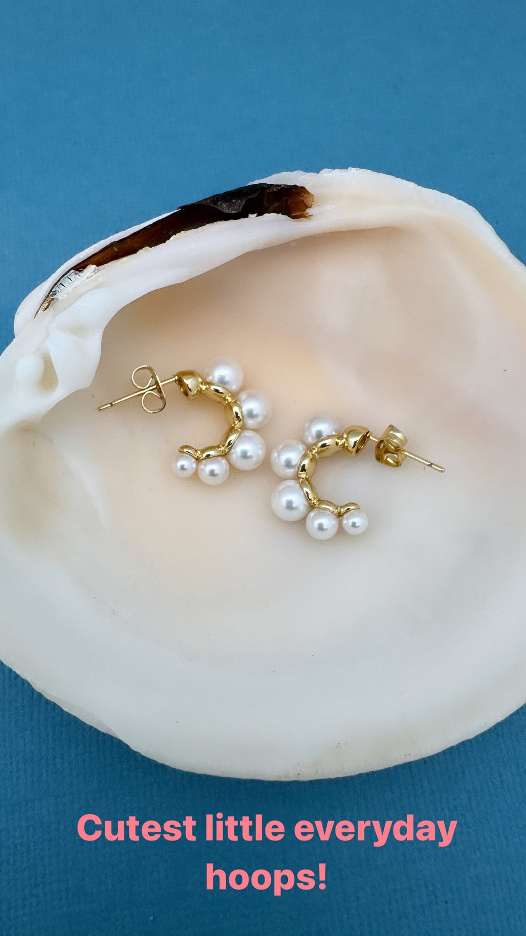 Small Pearl and Gold Hoop Earring