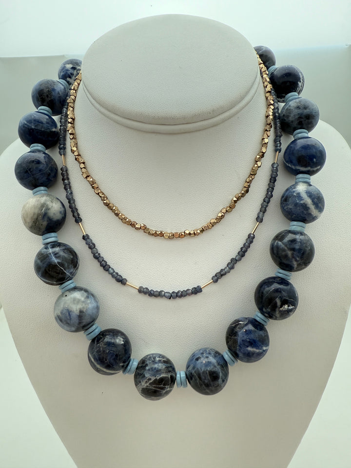 Blue Sodalite Gumball Necklace