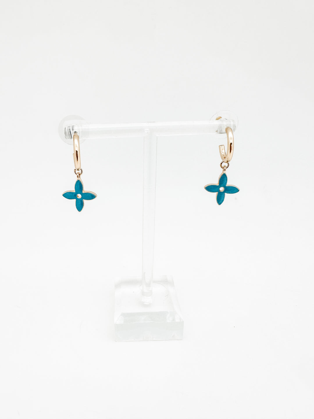 Enamel Flower Hoop Earring