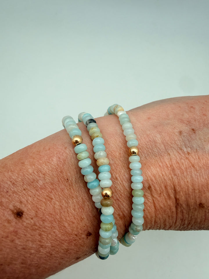Amazonite Layer Necklace and Bracelet