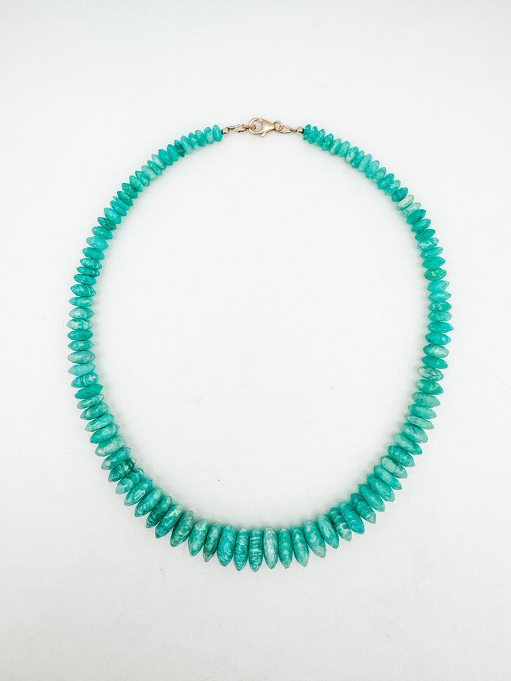 German Cut Amzonite Candy Gemstone Necklace