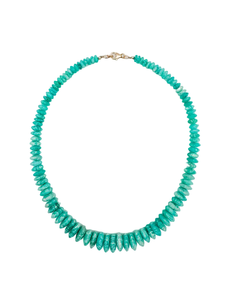 German Cut Amzonite Candy Gemstone Necklace