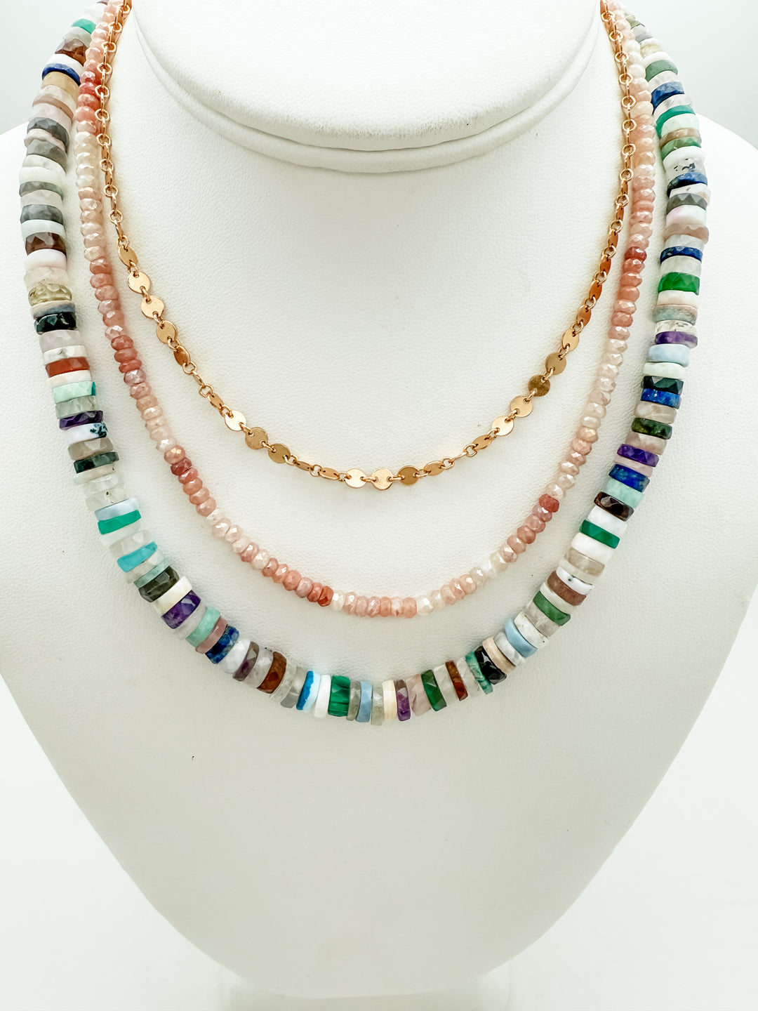 Mystic Pink Opal Layer Necklace