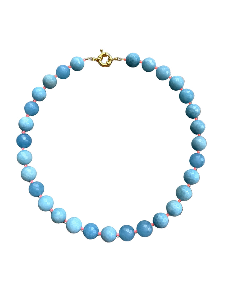 Blue Jade Gum Ball Necklace