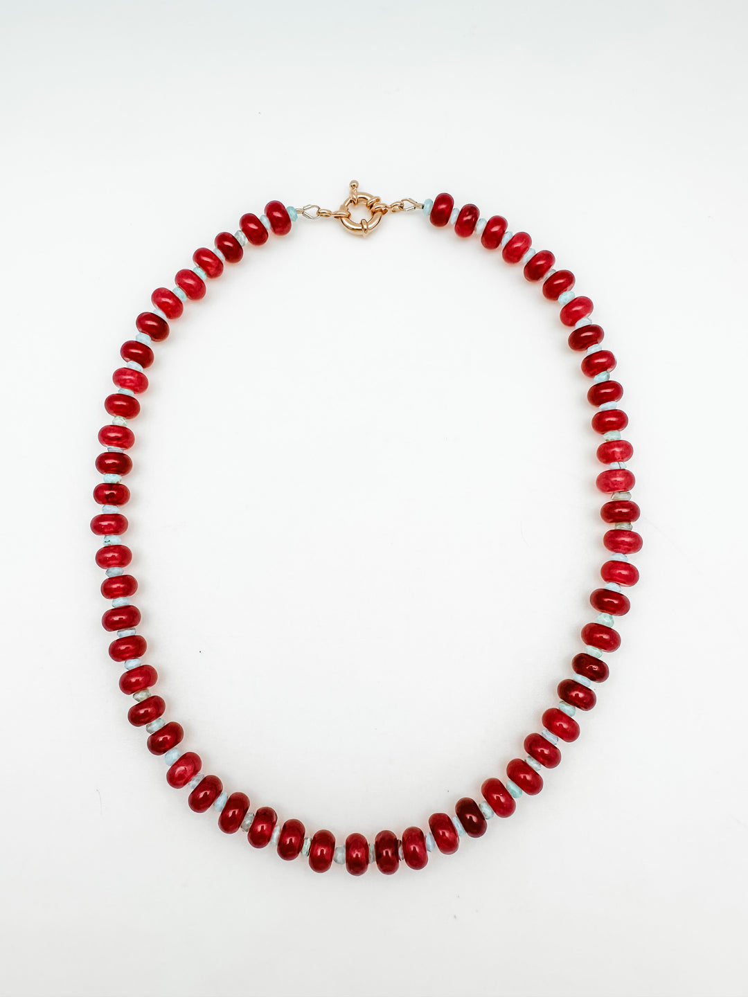 Red Jade and Opal Necklace