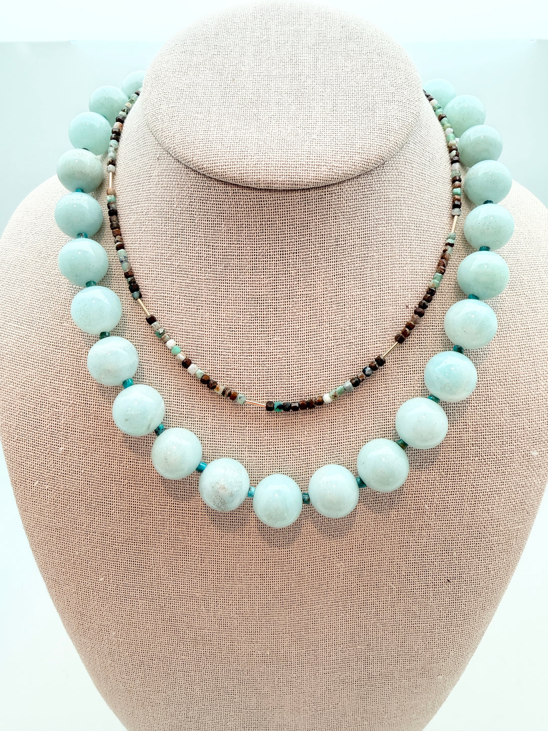 Mint Green Aventurine and Turquoise Necklace