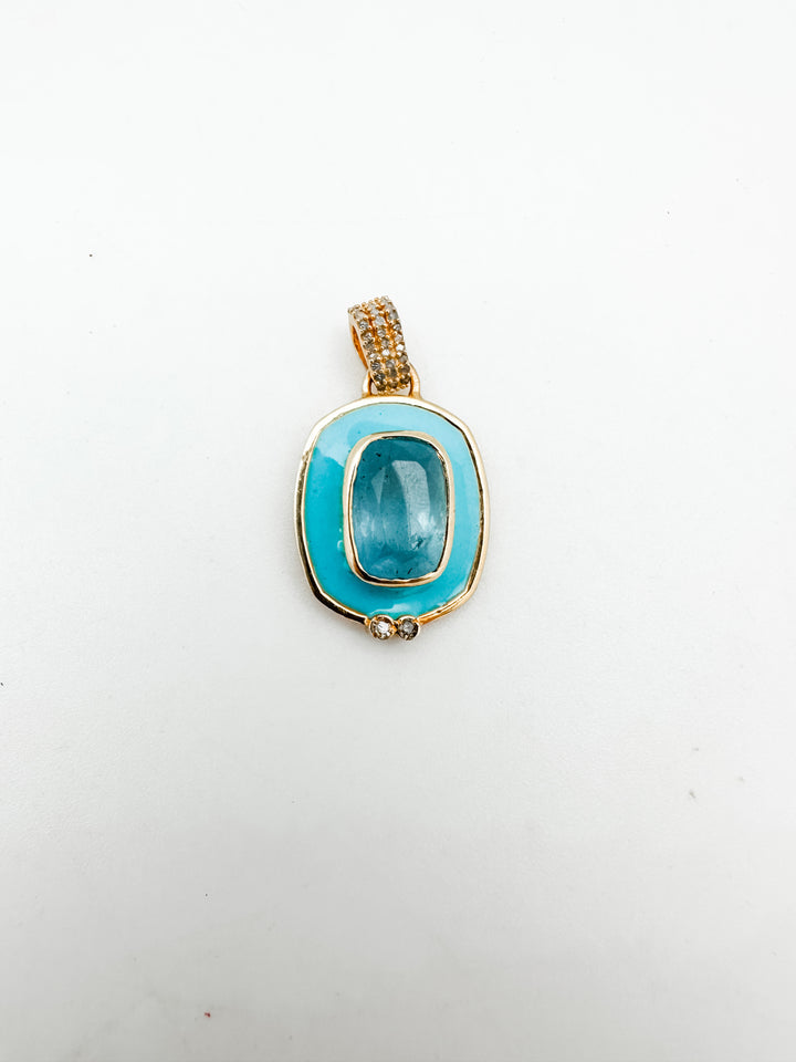 Enamel and Stone Pendant